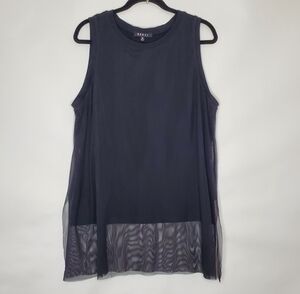 Rebel Wilson x Angels Mesh Top Size 2X Black Sheer Layered Sleeveless Whimsigoth
